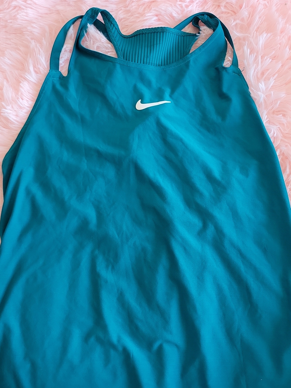 Nike Women's Teal Racerback Tank with White Swoosh